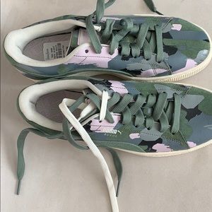 Camo Suede and Leather Pumas